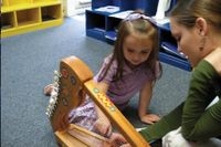 playing with harp